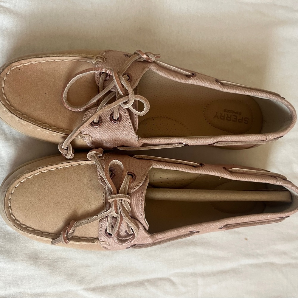 Sperry Pink Flats with Moccasin Stitching NEW